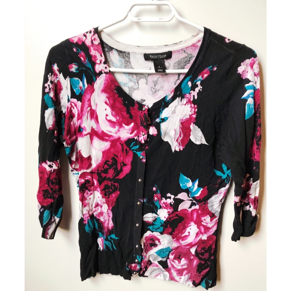 Flowered Cardigan from White House Black Market
